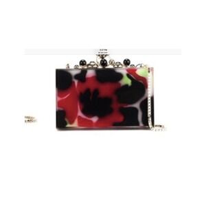 Elie Saab Multicolored Flower Print Acrylic Box Clutch Bag $2198
